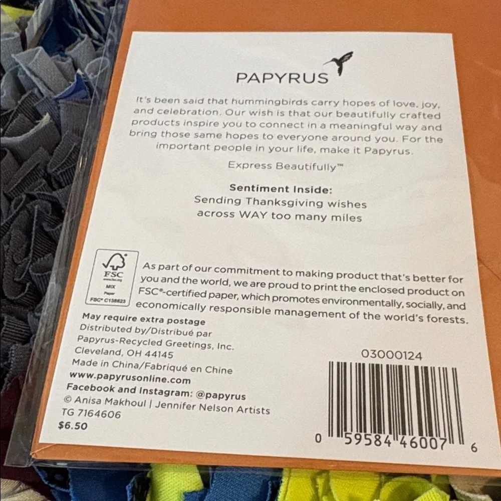 🆕4 Papyrus “Thanksgiving” Greeting Cards